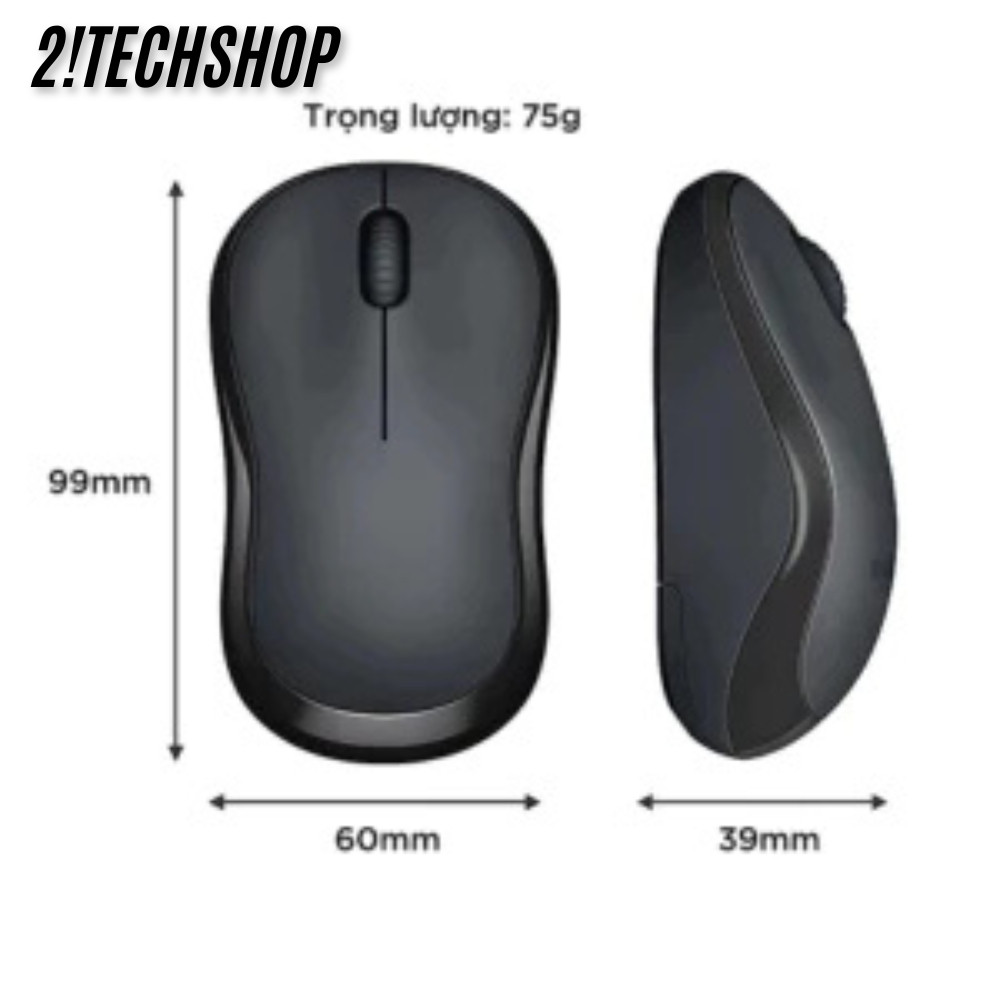 Chuột Không Dây Ateck M220 Silent Màu Đen - Giảm Ồn 90%, Kết Nối USB + Bluetooh, tặng pin, BH 6T