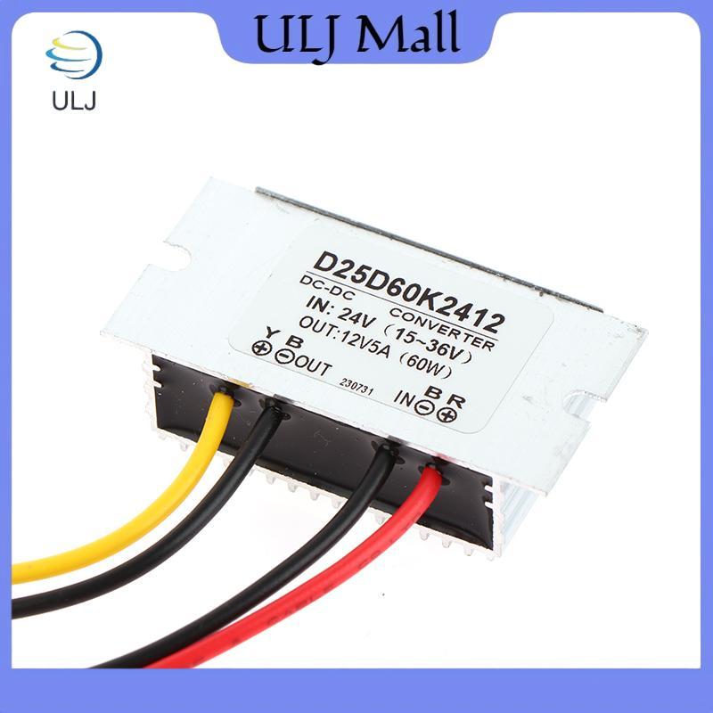 ULJ 1Pc 24V sang 12V 5A DC Bộ chuyển đổi bước xuống Bộ điều chỉnh điện áp Mô-đun giảm tốc Nguồn điện cho đèn Led Xe Tru Thuyền.