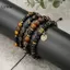 Vòng tay nam đá onyx và hematite đính hạt vintage tối giản, phù hợp cho cuộc họp văn phòng SBS