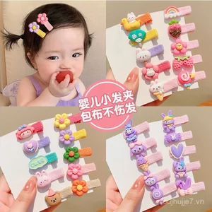 Bé Bao Gồm Tất Cả Vải Tóc Trẻ Em Dễ Thương Siêu Dễ Thương Mồ Hôi Tóc Nổ Kẹp Bé Tập Đi Không Làm Tổn Thương Mũ Đội Đầu UFVP