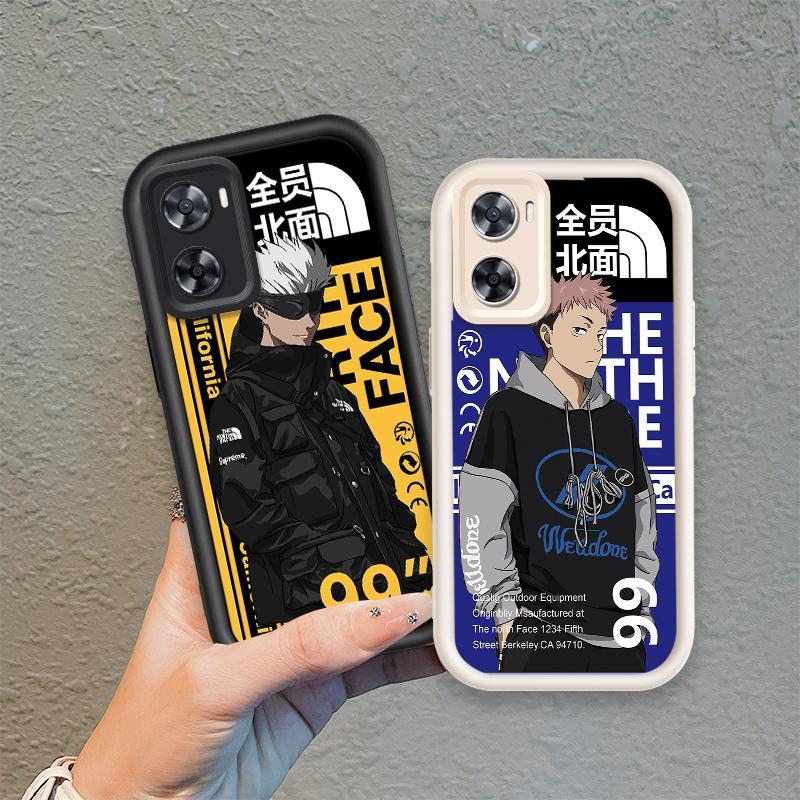 Ốp Cho OPPO A57 4G A77 4G A77S 4G Phim Hoạt Hình Silicon Màu Kẹo Vỏ Điện Thoại Mềm TPU Jujutsu Kaisen Anime Mắt Thiên Thần Chống Sốc Ốp Lưng