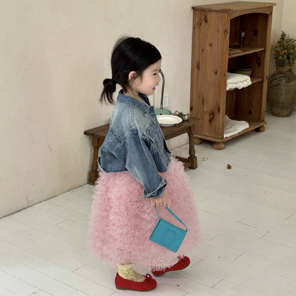 2026 Phong Cách Mới Quần Áo Trẻ Em Bé Gái Frayed Áo Khoác Denim Ngắn