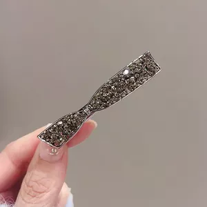 Kẹp Tóc Cô Gái Phong Cách Mới, Có Nơ Sáng Tạo và Kim Cương Giả
