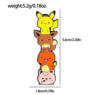 2 Cái / bộ Dễ Thương Pokemon Thổ Cẩm Pikachu Psyduck Kim Loại Men Pin Huy Hiệu Phụ Kiện