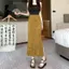 Váy Satin Retro Phong Cách Trung Hoa, Eo Cao và Chia Hông