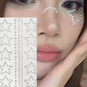 【Roshy】Hình dán kim cương hình trái tim và mặt trăng Trang trí khuôn mặt Hình dán kim cương trang điểm mắt cho trẻ em
