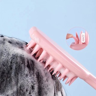 Bàn Chải Gội Đầu Mát Xa Da Đầu Bằng silicone Tay Cầm Dài Tiện Lợi SUNN0