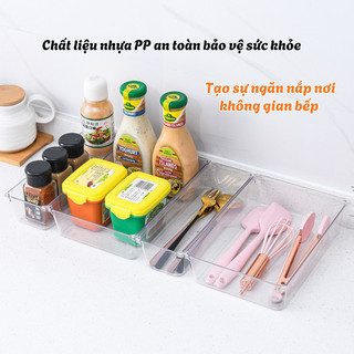 Khay Lưu Trữ Chia Ngăn Nhựa PET Trong Suốt, Hộp Đựng Đồ Văn Phòng, Mỹ Phẩm, Phụ Kiện Gọn Gàng