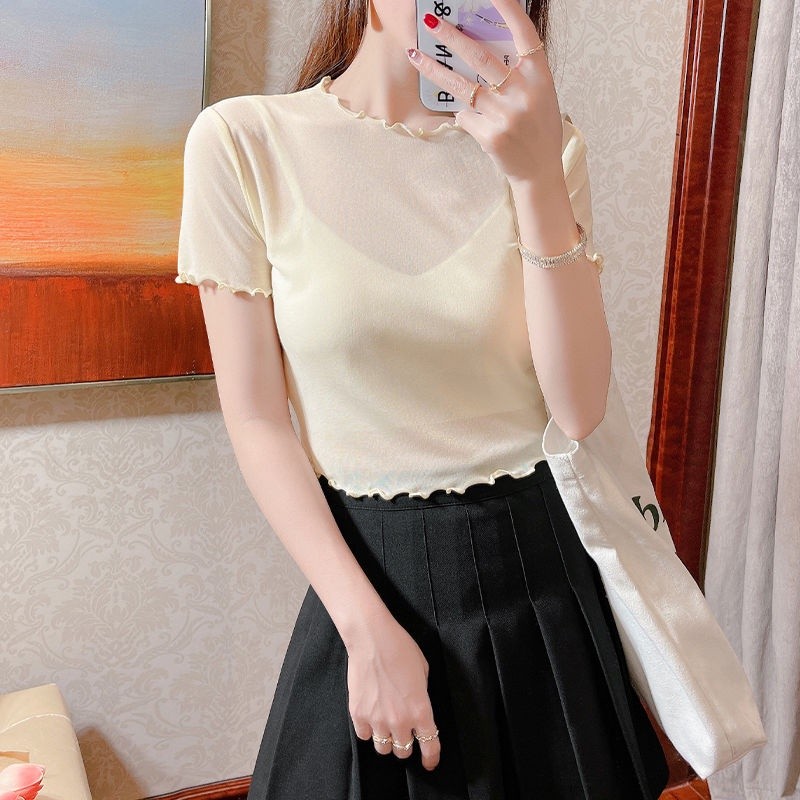Váy treo mùa hè xuyên thấu Milyfashion có gạc ngắn tay T mỏng
