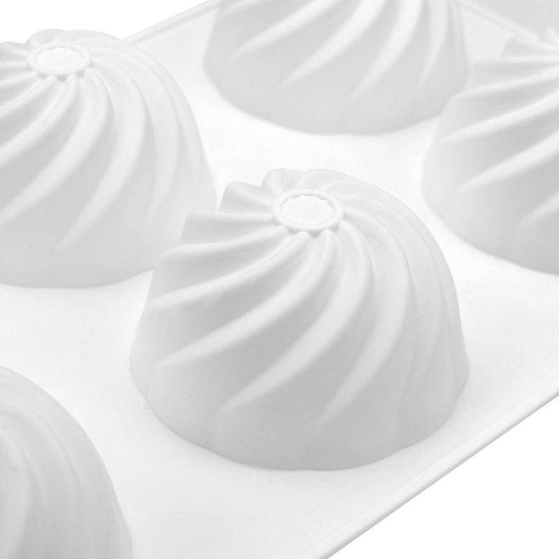 [G & Y-t] Khuôn làm bánh silicon kim cương xoắn ốc 6 khoang Kết cấu xương rồng Mousse Chảo tráng miệng Khuôn nướng bánh linh hoạt cho bữa tiệc tại nhà Vui nhộn [Mới]