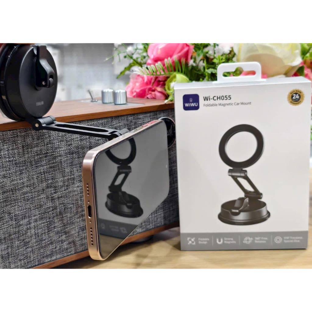 [Chính Hãng] Giá Đỡ Điện Thoại Từ Tính WiWU CH-055 Cho Ô Tô, Bàn Làm Việc - Hợp Kim Nhôm, Xoay 360 Độ, Gập Gọn Tiện Lợi