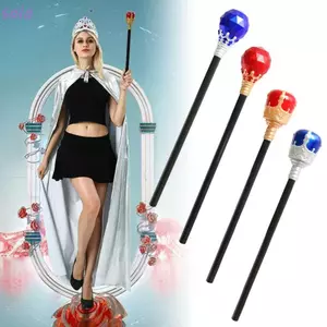 SAIA Công Chúa Hoàng Tử mía, Hiệu Suất Cosplay Đạo Cụ Vua Nữ Hoàng Scepter, Trang Phục Halloween Tinh Tế Nhựa Đỏ / Xanh Đũa Phép Gril