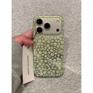 Ốp Điện Thoại Thích Hợp Cho iPhone Phong Cách Hàn Quốc Mùa Xuân Hồng Xanh Hoa Thích Hợp Cho iPhone17PROMAX Ốp Điện Thoại 16 Nữ 14 / 13 / 12 Mềm 15 Vỏ Bảo Vệ Ngọc Trai VQ9T