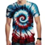 Xoắn Ốc Streak Tie-Dye Áo Nam Thiết Kế 3D Paisley, Phù Hợp Dạo Phố Mùa Hè