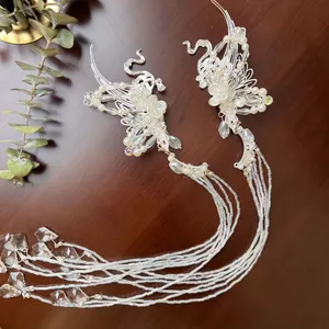 Nữ Thần Thoáng Mát Hanfu Phụ Kiện Tóc Cổ Tích Giá Trị Cao Kẹp Tóc Tua Dài Cổ Tích Ảnh Mũ Đội Đầu
