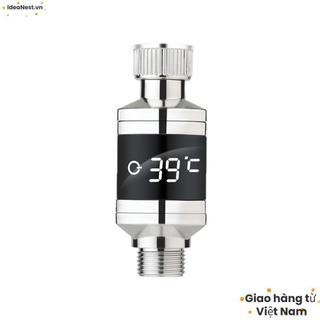 Nhiệt kế vòi hoa sen IDEANEST, Máy đo nhiệt độ nước vòi thời gian thực chống nước, Màn hình kỹ thuật số LED Máy kiểm tra nhiệt độ nước thông minh tự cấp nguồn chính xác