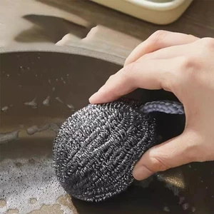 Dây thép lớn, bóng thép không gỉ, bàn chải rửa chén, bàn chải gia dụng Khả năng làm sạch mạnh mẽ, bền bỉ, không bị bong