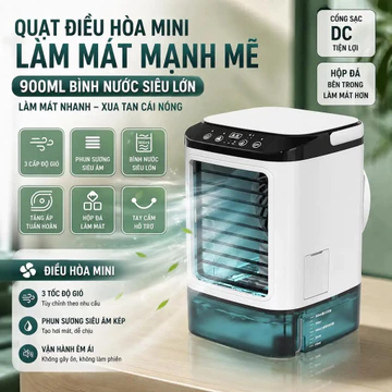 Quạt phun sương quạt điều hòa máy làm mát quạt USB làm mát tạo ẩm sương lạnh có hộp đá bên trong dùng ký túc xá bàn làm