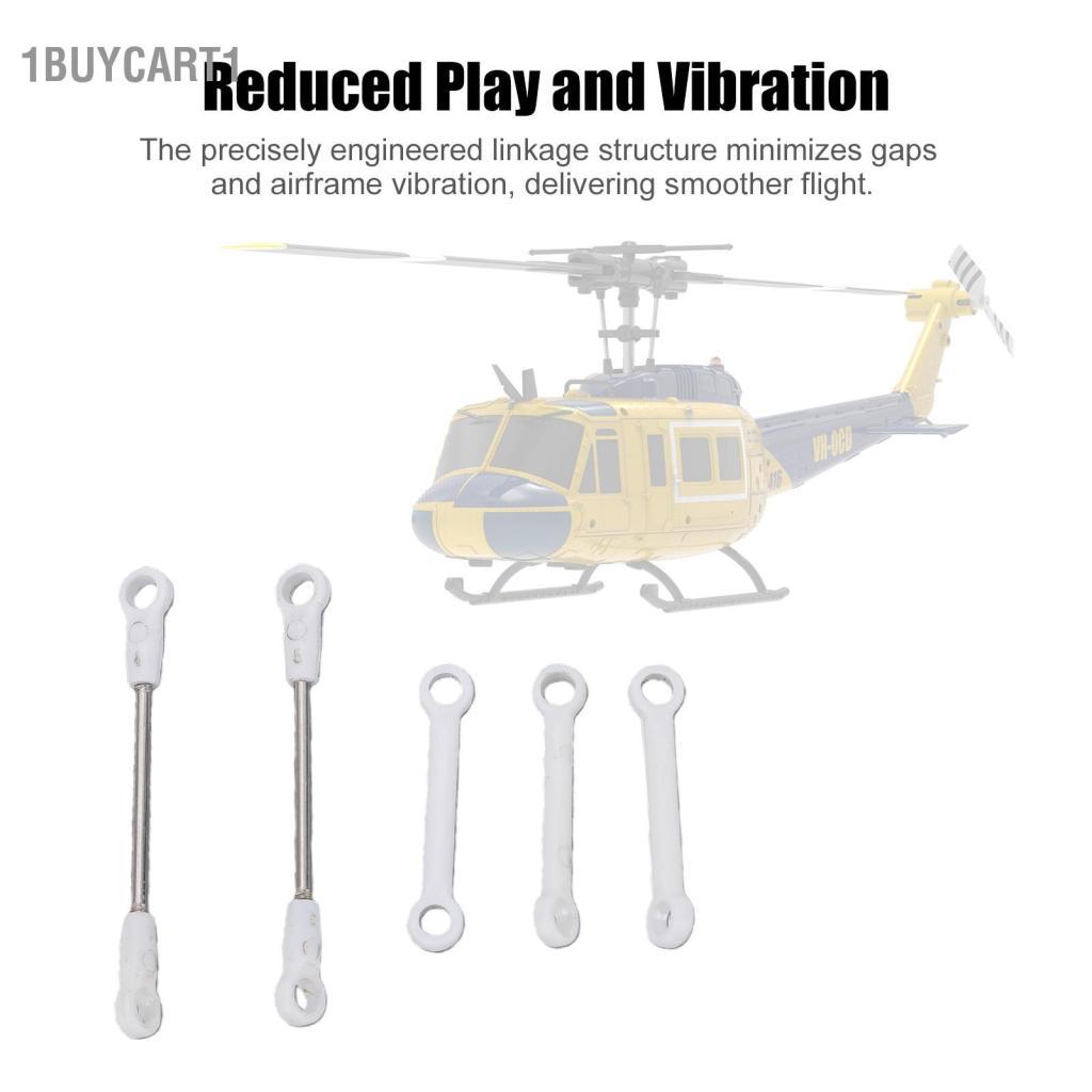 1buycart1 Nhóm thanh kết nối trực thăng AMONIDA RC bền mượt cho C032 UH-1 C138 Pro Máy bay trực thăng Nhựa Kim loại 5 bộ phận thay thế (Trắng)