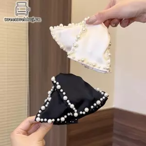 Kẹp tóc tweeduj thanh lịch với nơ lớn đính hạt tam giác - Phụ kiện thời trang cho cô gái ngọt ngào