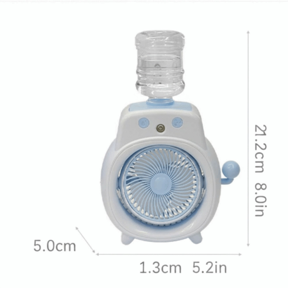 Quạt phun làm mát máy tính để bàn di động LACYES, Máy phun sương nhẹ nhàng hoạt động tiếng ồn thấp Quạt tạo độ ẩm yên tĩnh, Thiết kế phong cách nhỏ gọn Trang trí quạt bàn gió thoải mái cho 500mAh