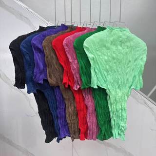 Miyake Xếp Ly Handmade Wicker Top Áo Thun Chất Lượng Cao Thoải Mái Slim-fit Độ Đàn Hồi Cao Mỏng Hơn Nhìn