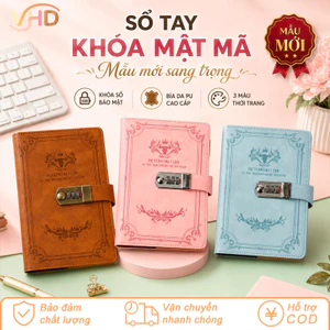 Sổ Tay Có Khóa Mật Khẩu A5 – Bìa Da PU, 200 Trang, Thiết Kế Retro, Quà Tặng Độc Đáo Để Ghi Chép & Lưu Giữ Kỷ Niệm