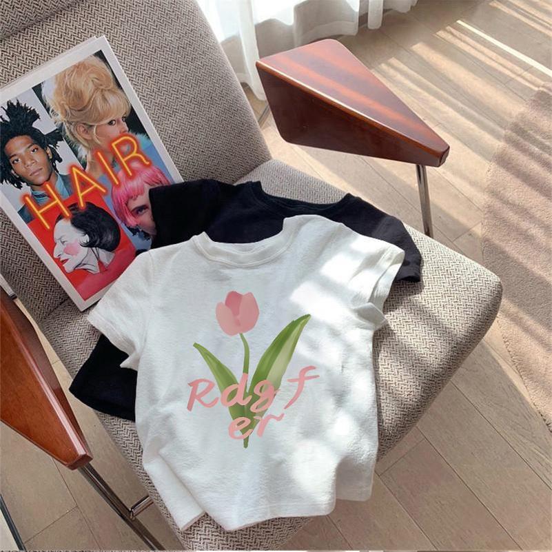 BOOM Áo Baby Tee Nữ Cotton Ôm Body-Áo Thun Ngắn Tay Y2K In Hình PhongCách Mùa Hè, Cổ Tròn Hàng Đầucách hàn quốc phongA85