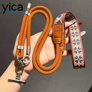 Dây đeo điện thoại có thể điều chỉnh YICA, Dây buộc điện thoại móc kim loại chống mất, Dây đeo vòng cổ đeo chéo đa năng xoay 360 độ cho điện thoại