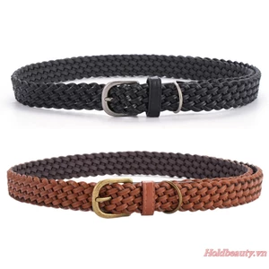 Thắt lưng giả da bện bện cho nữ Thắt lưng Skinny dệt Boho có khóa cổ điển
