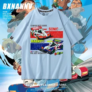 Bốn Bánh Drive Brothers Chung Áo Thun Nam Tay Ngắn ins Dạo Phố Đua Anime Ngoại Vi Thoáng Khí Quần Áo Mùa Hè Trẻ Em Nửa
