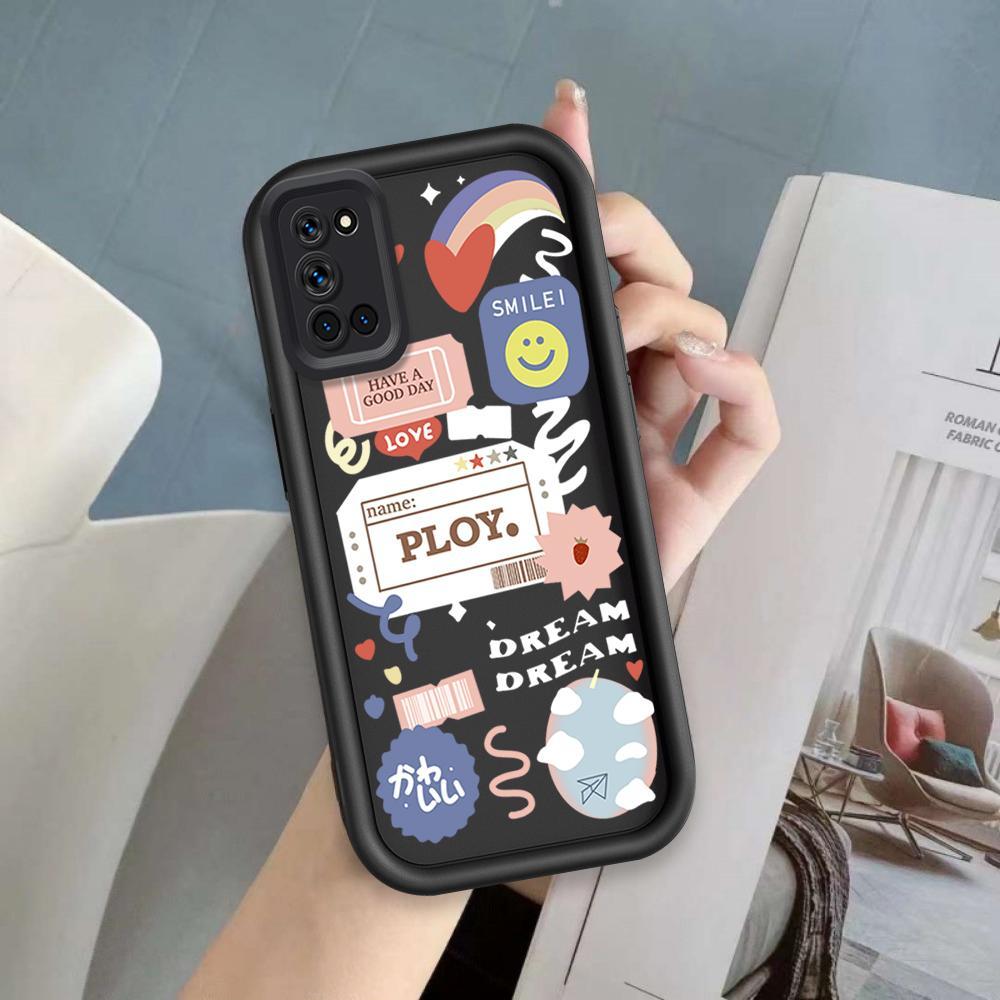 Ốp Lưng Cho OPPO A72 4G A92 A52 Hoạt Hình Silicon Phụ Kiện Vỏ Điện Thoại Mềm Nhãn TPU Nụ Cười Hoa Mắt Thiên Thần Ốp Lưng Chống Sốc