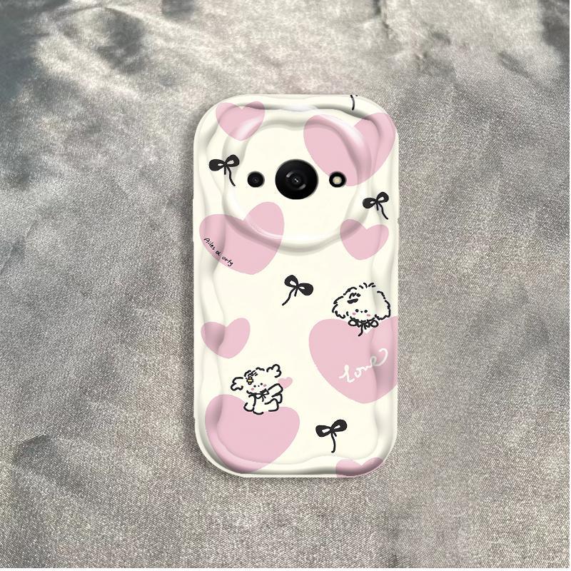 Thích hợp cho Redmi A3 / POCO C61 4G 3D Bé Gái Mềm TPU Nơ Tình Yêu Vỏ Điện Thoại Chống Sốc