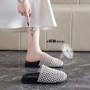 Mùa hè Phong Cách Mới Đầy Đủ Rỗng Lưới Lớn Thoáng Khí Baotou Nửa Dép Đế Dày Lười Dép