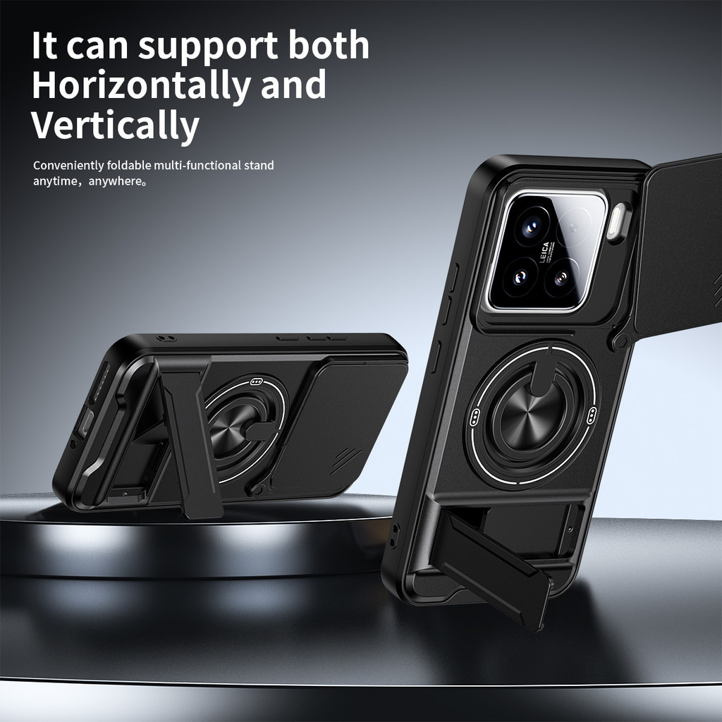 Ốp Điện Thoại Đa Năng Sang Trọng Thích Hợp Cho Xiaomi 15 A Pro Ultra 5G Dây 360°Giá đỡ vòng có vỏ máy ảnh Vỏ bảo vệ toàn diện chống sốc