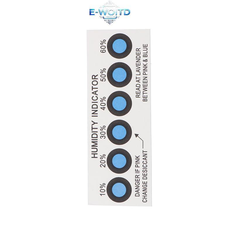 Thẻ chỉ báo độ ẩm E-WOITD để kiểm tra độ ẩm trong hộp kín10% -60% Thẻ giấy kiểm tra màu xanh lá cây Thẻ độ ẩm sáu điểm E-WOITD