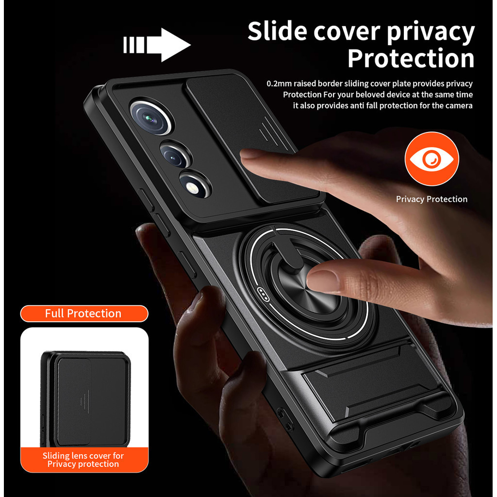 Ốp Điện Thoại Đa Năng Sang Trọng Thích Hợp Cho Tecno Pova Curve 7 Ultra 6 Pro Neo 5G Dây 360°Giá đỡ vòng có vỏ máy ảnh Vỏ bảo vệ toàn diện chống sốc