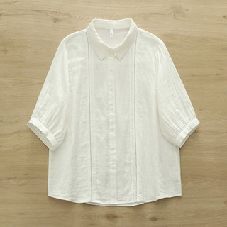[Sẵn Sàng] Áo Sơ Mi Nữ 100% Sợi Cotton Cao Cấp Mới, Phối Ren Màu Trơn Rời Áo Sơ Mi Tay Ngắn