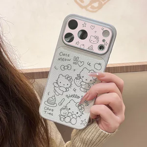 Ốp lưng iPhone Hello Cat Luck Bao da mềm cao cấp đựng máy ảnh - iP 7/8/X/XS/XR/11/12/13/14/15/16/17/Plus/Air/Pro/Max