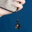 Mặt dây chuyền ngôi sao Obsidian bạc tự nhiên - Handmade Dân tộc Retro - Móc khóa Túi dây chuyền điện thoại Charm