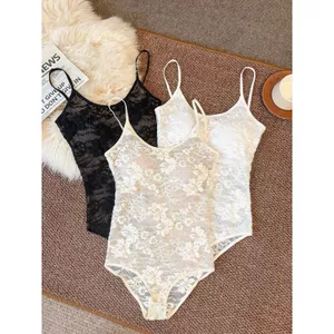 Cơ sở Nữ Mùa hè Phong cách mới Slim-fit Gợi cảm Hình chữ U Big Halter Ren Camisole Top Hợp thời trang