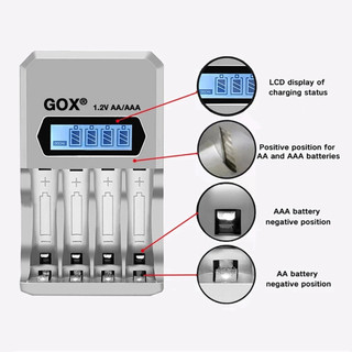 Pin sạc Panasonic eneloop Por AA & AAA 1.2V NI-MH với màn hình LCD 4 khe cắm Bộ sạc pin thông minh Bộ chuyển đổi nguồn phích cắm Vương quốc Anh