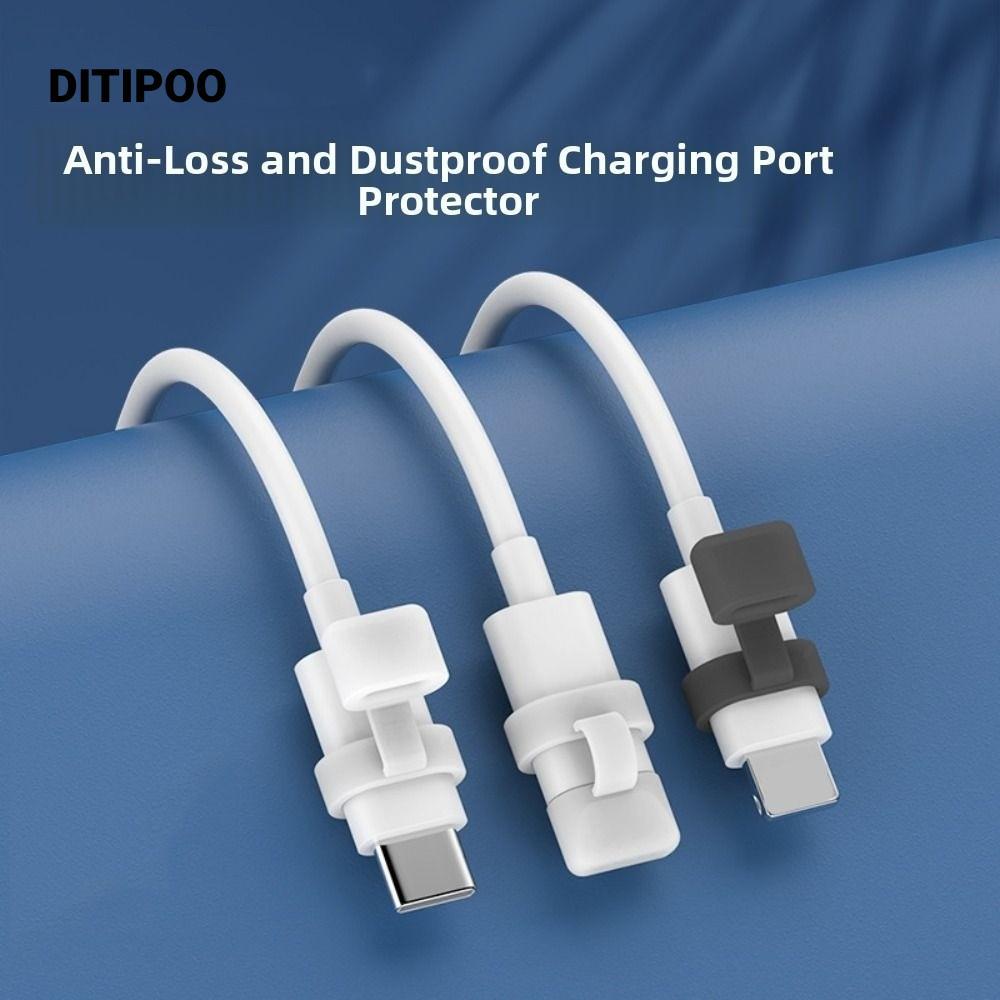 DITIPOO 10 Chiếc Nắp Bảo Vệ Dòng Dữ Liệu, Vỏ Cắm Bụi Cáp Type-C Chống Mất Bền Đẹp, Cổng Sạc Silicon Chống Bụi Đa Năng Cắm Bụi