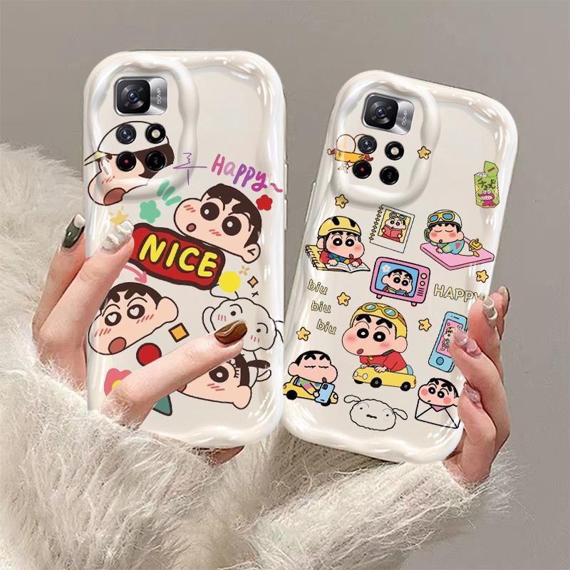 Vỏ silicon hoạt hình cho Redmi Note 11 11S 12 Pro 4G 3D Phụ kiện hoạt hình TPU mềm Crayon Shin chan Vỏ điện thoại