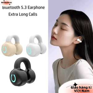 Tai nghe kẹp tai NORDICLIFE, Tai nghe Bluetooth 5.3 chung HiFi Stereo, dẫn truyền xương Tai nghe cuộc gọi cực dài Tai nghe nhét tai không dây cho