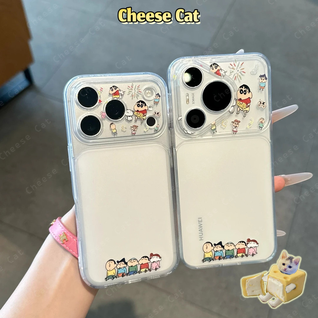 Ốp điện thoại bảo vệ họa tiết ống kính Shin dễ thương Crayon cho iPhone 13 12 11 14 15 16 Pro Max Xs XR Thay đổi 17 PM