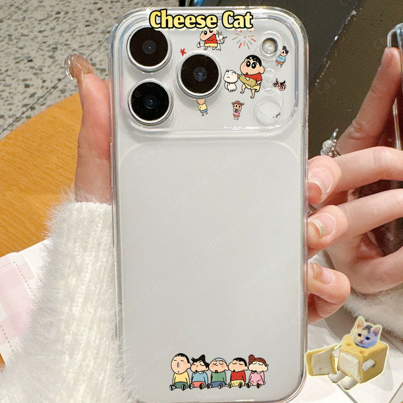 Ốp điện thoại bảo vệ họa tiết ống kính Shin dễ thương Crayon cho iPhone 13 12 11 14 15 16 Pro Max Xs XR Thay đổi 17 PM