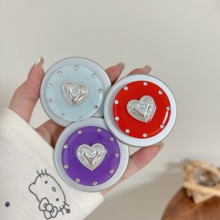 3d Tình Yêu Kim Loại Tròn Từ Tính Giá Đỡ Điện Thoại Cho IPhone 17 16 15 14 13 12 Pro Max 14 Plus Có Thể Gập Lại Vòng Tay Co Giãn Để Bàn Đứng P5