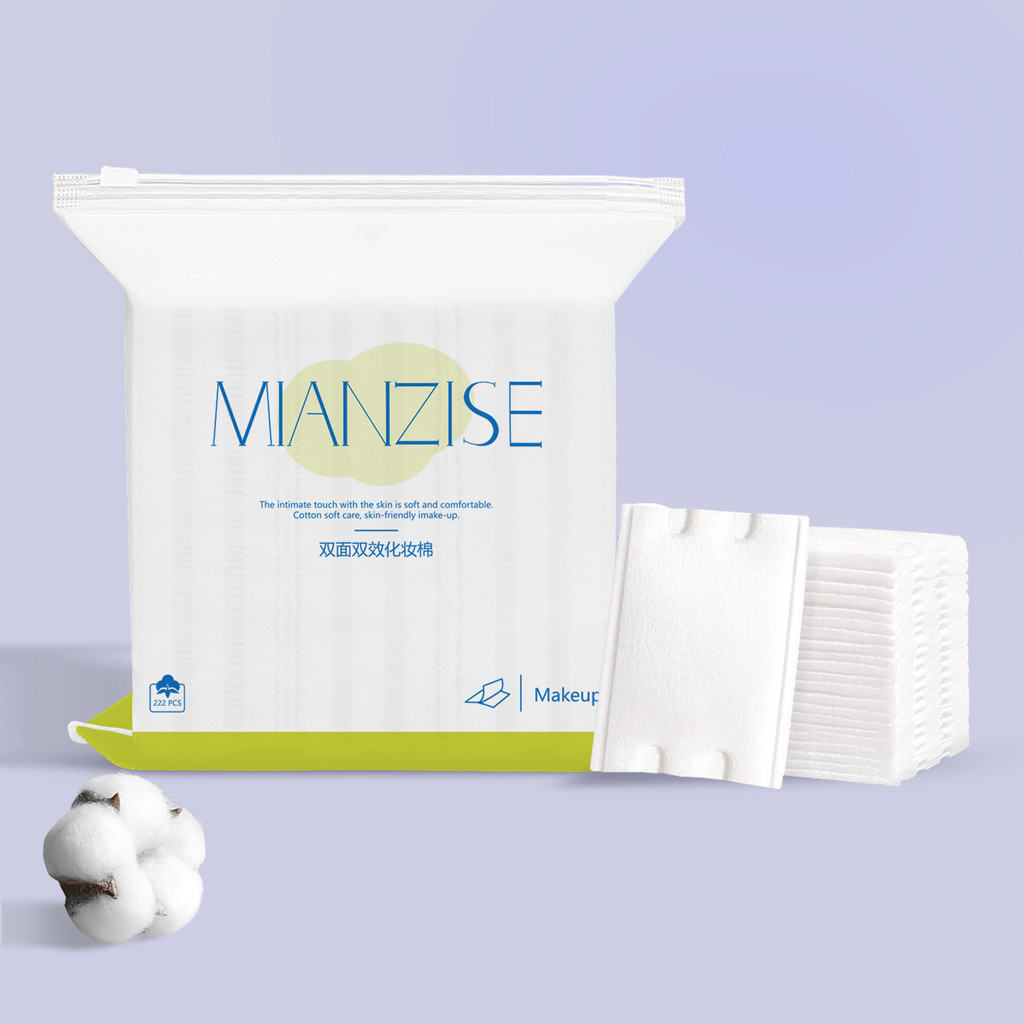 Bông tẩy trang MIANZISE 222 miếng - Bông dày, không mủn, chuyên nghiệp, dùng cho spa & cá nhân