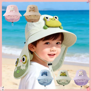 Mũ Vành Rộng Chống Nắng Cho Bé – Che Gáy, Chống Tia UV, Chất Liệu Nhanh Khô, Thoáng Mát, Phù Hợp Du Lịch Hè